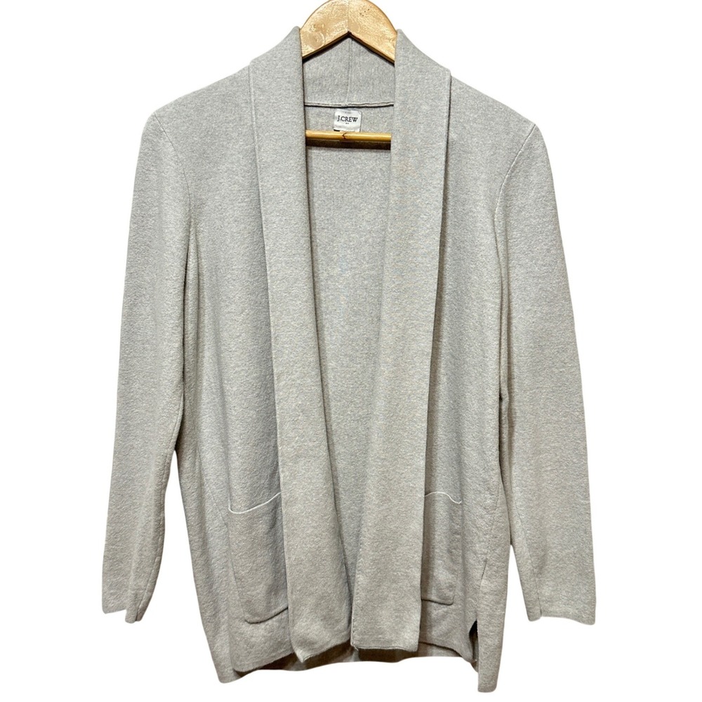 J. Crew Chelsea Sweater Cardigan Blazer Womens Medium Cotton Open Front BA866
